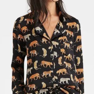 Banana Republic Leopard print button down top (S)